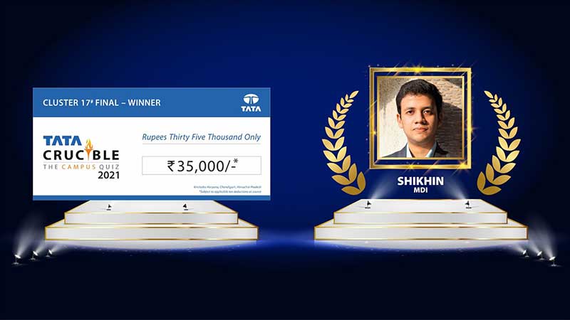 Tata Crucible Campus Quiz win mdis