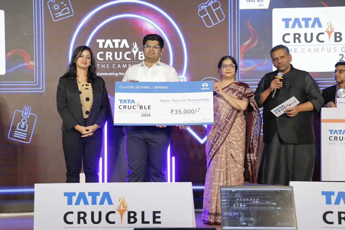 Aman Kathuria triumphs at the Tata Crucible Campus Quiz 2024—Maharashtra Cluster Finals Aman Kathuria triumphs at the Tata Crucible Campus Quiz 2024—Maharashtra Cluster Finals
