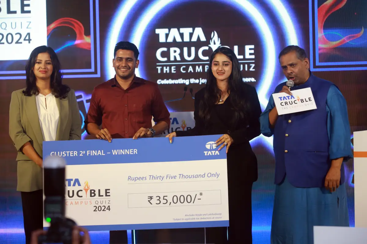 Bichu C Abraham triumphs at the Tata Crucible Campus Quiz 2024—Kerala Cluster Finals Bichu C Abraham triumphs at the Tata Crucible Campus Quiz 2024—Kerala Cluster Finals