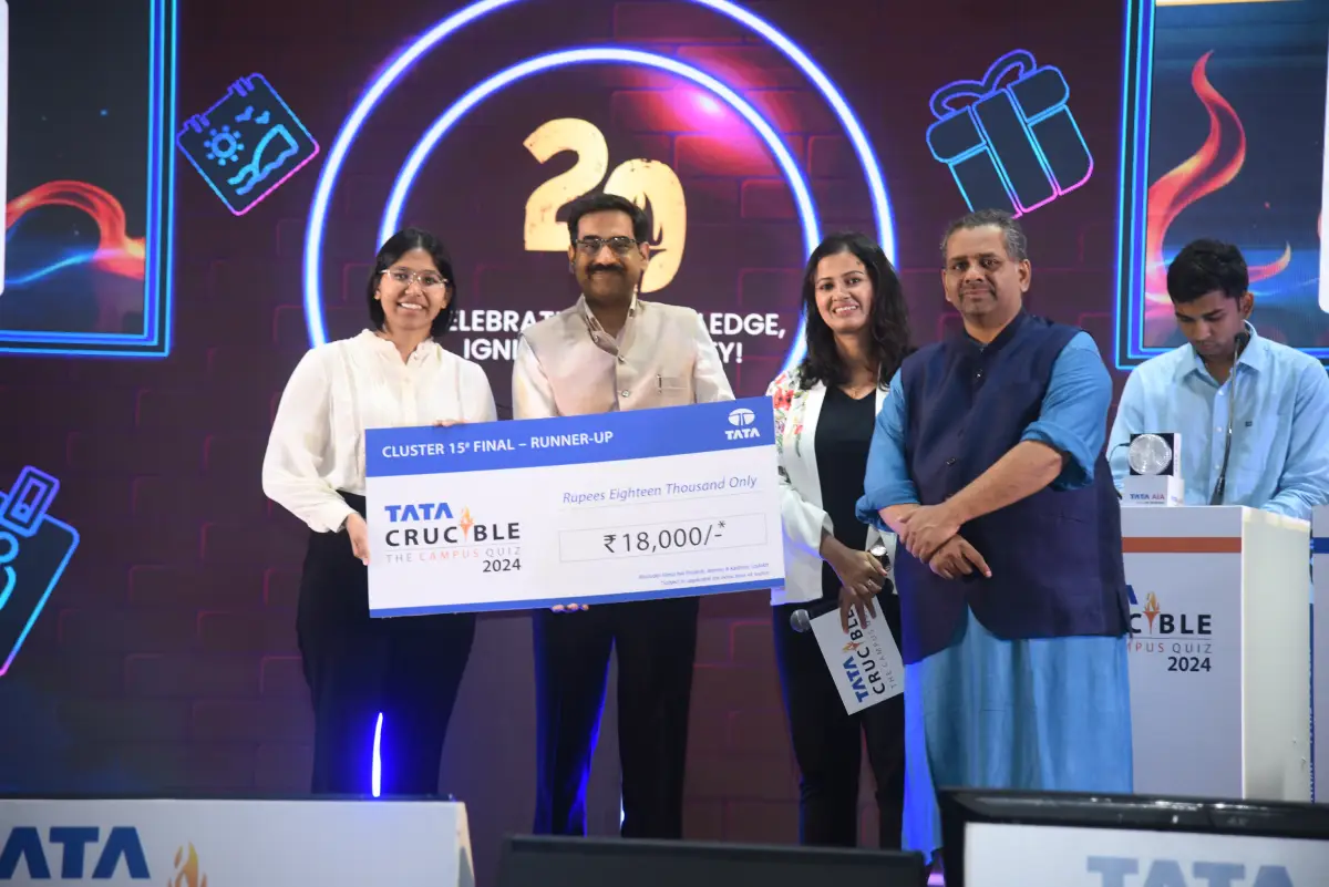 Hriday Verma triumphs at the Tata Crucible Campus Quiz 2024—(Himachal Pradesh + J&K) Cluster Finals Hriday Verma triumphs at the Tata Crucible Campus Quiz 2024—(Himachal Pradesh + J&K) Cluster Finals
