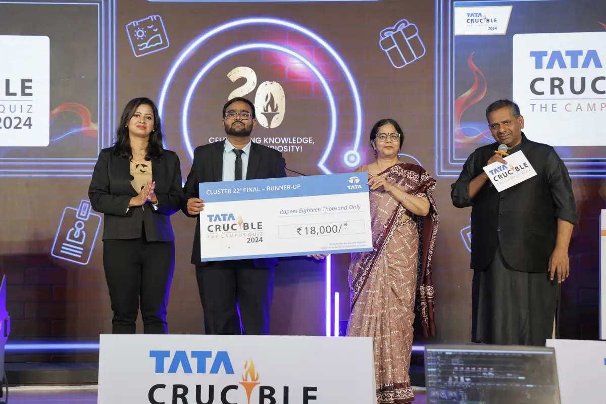 Mehar Deora triumphs at the Tata Crucible Campus Quiz 2024—Mumbai Cluster Finals Mehar Deora triumphs at the Tata Crucible Campus Quiz 2024—Mumbai Cluster Finals