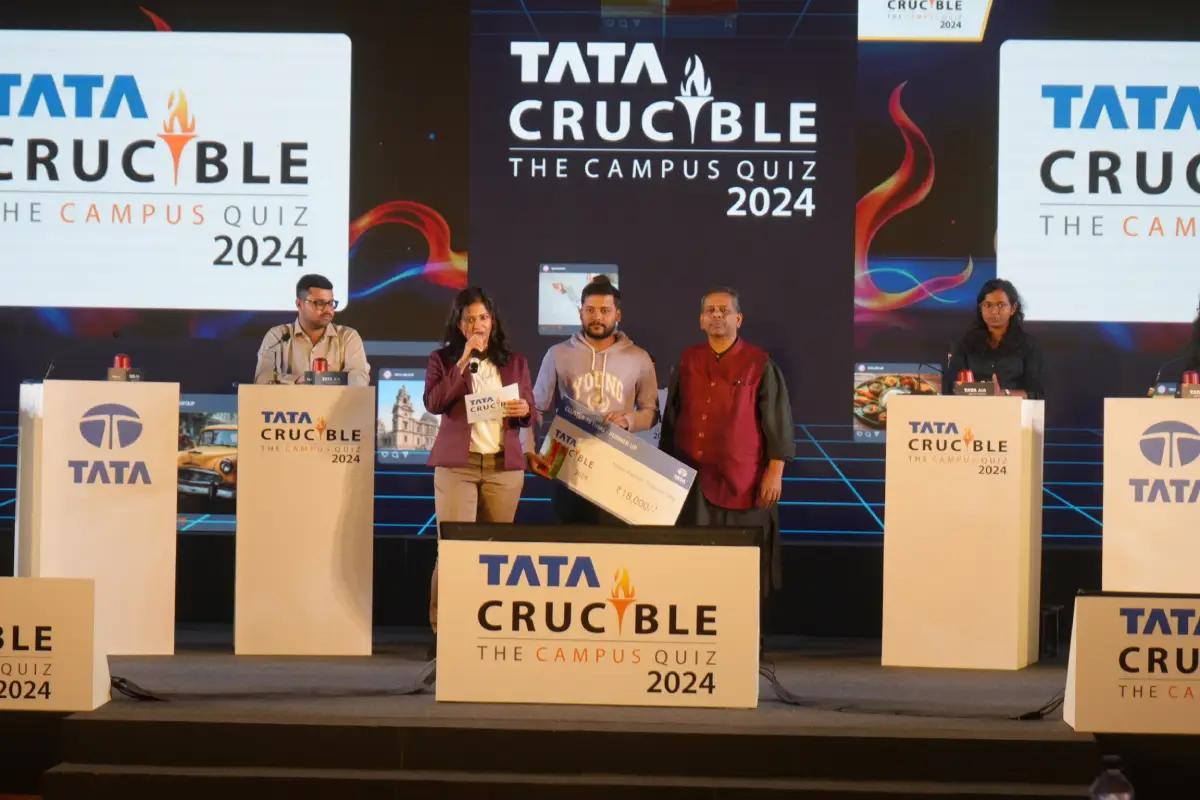 Piyush Kedia triumphs at the Tata Crucible Campus Quiz 2024—West Bengal Cluster Finals Piyush Kedia triumphs at the Tata Crucible Campus Quiz 2024—West Bengal Cluster Finals